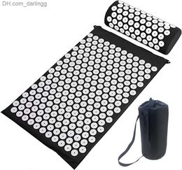 Yoga Massage Mat Acupressure Mat for Back Neck Needle Acupuncture Pad Pillow Set Kuznetsov Applicator Spike Massager Cushion Q230826