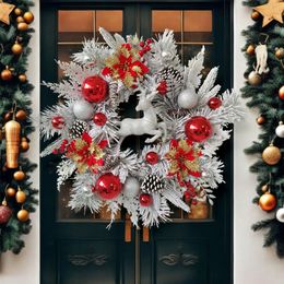 Other Event Party Supplies Christmas Doorplate Decor Festival Celebration Artificial Wreath Scene Layout Pine Fruit for Wedding Stage Office 230825