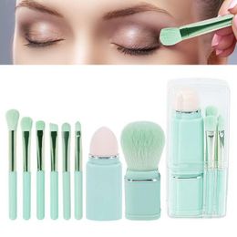 Makeup Brushes Brush Set With Plastic Handle Long-lasting Use Portable Travel 8pcs Retractable