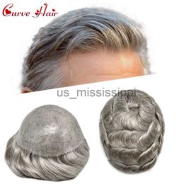 Synthetic Wigs PU Wigs for Mens Capillary Prosthesis 010mm Thin Skin Toupee for Men Hair Replacement System Injected Poly Human Hair Units x0826