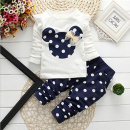 Clothing Sets Winter Girls Clothes Set Tshirtpants 2 pcs Childrens Clothing Fashion Baby OutSet born Baby Cotton Suit 230825