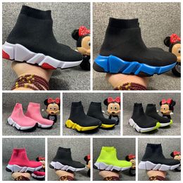 New Fashion Ragazzi Ragazze calzino bambino Scarpe casual per bambini scarpe sportive all'aperto Designer parigino triple Leggero traspirante nero bianco classico rosa Scarpe da ginnastica verdi da scuola lenta