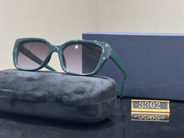 Luxury designer Brand Retro Square Polarised Sunglasses for Women Men Vintage Shades UV400 Classic Large Metal Sun Glasses 3302