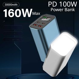 PD100W 30000mAh Power Bank Fast Charging Powerbank External Battery Charger For Smartphone Laptop Tablet iPhone Samsung Type C Q230826