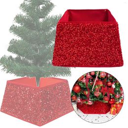 Christmas Decorations Large Base Skirt Standing Reusable 16 Inch Square Box Cover For Outdoor Party Holiday Home Indoor