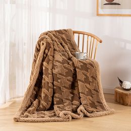 Blankets PRO Plaid Throw Blanket Thick for Beds Winter Warm Flurry Stich Nap Sofa Cover Fleece Home Textile Garden 230825