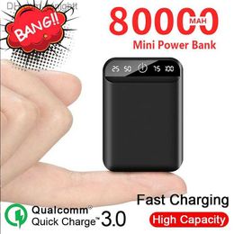 80000mAh Mobile Charger with Dual USB Port Portable Mini Outdoor Emergency External Battery Power Bank for Samsung Iphone Q230826