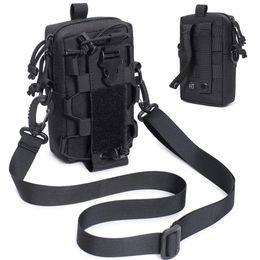 Packs Tactical EDC Belt Pouch Molle Bag Organizer Waist Pouch for Hiking Mobile Phone Water Bottle Kettle Carrier with Shoulder Strap