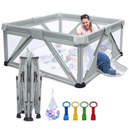 Baby Rail Playpen Foldable Heyo Ja Large Play Yard for Babies and Toddlers Pens with Gate 230826