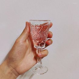 Wine Glasses Glass Stemware Vintage Ins Cocktail Cup Simple Baijiu Red Cold Drink Relief Foreign Champagne