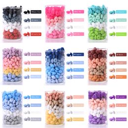 Teethers Toys 50pcslot 12mm Silicone Spacer Beads for DIY Charms born Nursing Accessories Necklace Pacifier Chain Teething Toy BPA Free 230825