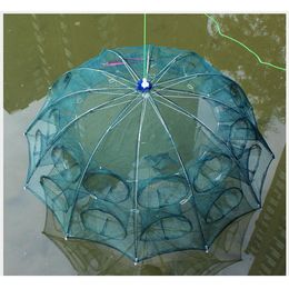 Line 4/6/8/10/16/24/28 Strengthened 428 Holes Automatic Fishing Net Shrimp Cage Nylon Foldable Crab Fish Trap Cast Net Cast Folding