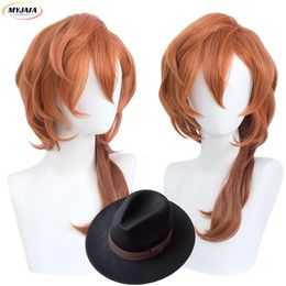 Cosplay Wigs Really High Quality Anime Bungo Stray Dogs Chuya Nakahara Chuuya Cosplay Wig Heat Resistant Synthetic Hair Wigs Wig Cap 230826