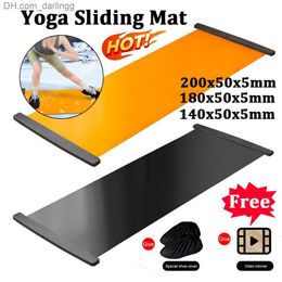 140/180/200cm Yoga Sliding Mat Sports Fitness Glide Plate Skating Training  Mat for Ice Hockey Roller Skating Leg Core Exercise