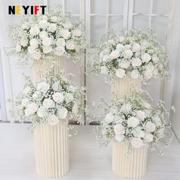 Decorative Flowers Wreaths 8070604530cm White Baby Breath Rose Flower Ball Wedding Table Centrepiece Deco Gypsophila Artificial Floral Party Event Prop 230825
