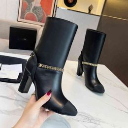 Luxury Designer Boots Women Ankle Booties Winter Channel Leather Boot Martin Platform Letter CCity dfhf