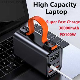 30000mAh Charging Treasure PD100W Super Fast Charging Notebook Digital Camera Mobile Phone Power Outdoor PowerBank Q230826