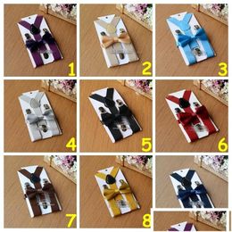 Ties 16Colors Kids Suspenders Bow Tie Set For 1-10T Baby Braces Elastic Y-Back Boys Girls Accessories Drop Delivery Maternity Otznl