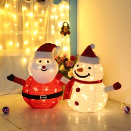 Christmas Decorations Lighted Christmas Santa Claus Snowman 40LED Glowing Light for Christmas Decoration Outdoor Light Christmas Party Decor 230825