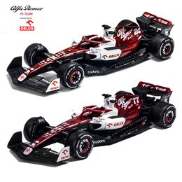 Diecast Model Bburago 1 43 Alfa Romeo Racing Team C42 #24 Guanyu Zhou #77 Valtteri Bottas Alloy Car Die Cast Toy Collectible 230825