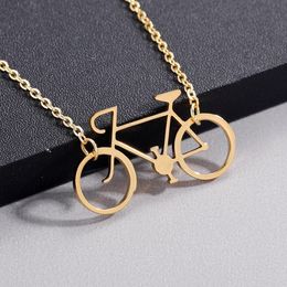 Pendant Necklaces Gold Bicycle Necklace Bike Jewellery Dainty Simple Everyday Gift Idea Minimalist 230825