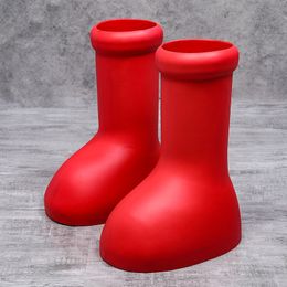 Boots High Top Sneakers Plus Size 48 Men Women Children Red Boots Fashion Casual PVC Upper Height Increased Flat Platform Rain Boots 230825