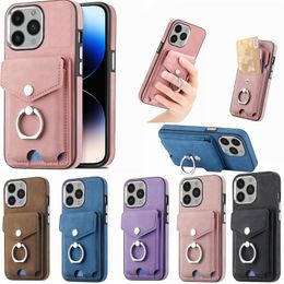 Metal Ring Bracket Plating Button Phone Case For iPhone 14 Plus 13 Pro 11Pro 12 Pro 14 Pro XS Max XR Magnetic Wallet Card Shell