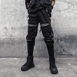 Men's Pants Mens Zipper Multi-pocket Cargo Trousers Functional Style Streetwear Pencil Loose Techwear Harem Male