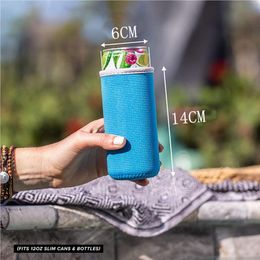 Other Drinkware 5 Pieces Camping Can Bottle Sleeve Insulated Beer Protective Cover Amboss Pattern Cup Drink Cooler Protector Party 230825