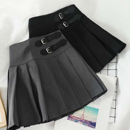 Preppy Style Age Skirts Reducing Girl Chic Korean High Waisted Short Skirt Slim Looking Anti Revealing Student
