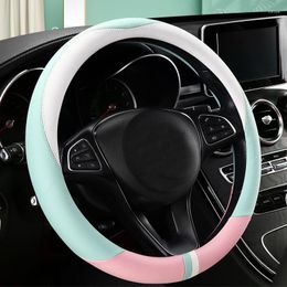 Steering Wheel Covers Cover Car Napa Leather Punching Non-slip Sweat-absorbing Men And Women Spring Summer Ultra-thin Handle
