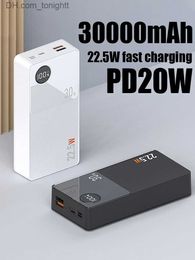 30000mAh Power Bank PD 20W QC3.0 Fast Charging Outdoor Emergency Battery Portable External Spare Auxiliary Powerbank 20000mAh Q230826
