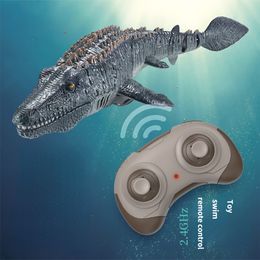 ElectricRC Animals 24G simulation Remote Control Electric Dinosaur Toy wireless Water Spray mosasaur children's toy boy gift 230825