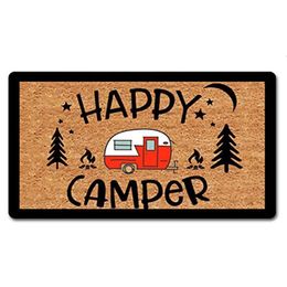 Carpet Funny Welcome Mats for Front Door Camper Life Doormat NonSlip Hello Mat with Quote Flannel Ma 230826