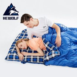 Bags Hewolf Comfortable Warm Indoor Outdoor Camping Hiking Portable Envelope Double Splicing Sleeping Bags