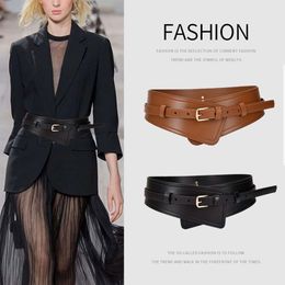 Waist Chain Belts Corset Wide Pu Leather Slimming Body Waistband For Women Elastic Strap Bownot Dress Coat Accessories 230825