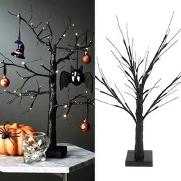 Other Event Party Supplies Halloween Decor LED Birch Tree Light Hanging Ornaments Decorations for Home Table Kids Gift Christmas Lamp 230825