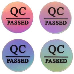 2000pcs 1cm Hologram QC PASS Label Qualtity Control Sticker Factory Defects Inspection Mark Manufacture Processing Indicator