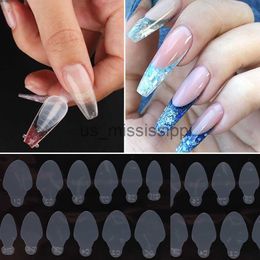 False Nails 12Pcs French Forma Dual Sticker Reusable Acrylic Soft Silicone Sticker False Nail Tips Extension Mould Manicure Special Tool NLYC x0826