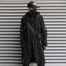 Men's Trench Coats Unisex Wizard Cape Cloak Fake two Jacket Windbreaker Gothic Punk Streetwear Long clothes Function Hoody 230825