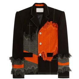 Men's Jackets Fashion Hand Roughening Thick Woolen Suit Coats European Design party style Jacket for Male 230825