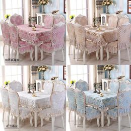 Table Cloth Linseed Tablecloth Set Increase The Anti -slip Cover For A High -class Chair Luxury Lace