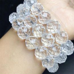 Bangle Natural Facted Clear Quartz Bracelet Fashion Gemstone Crystal Jewellery For Women Healing Bohemia Holiday Gift 1pcs