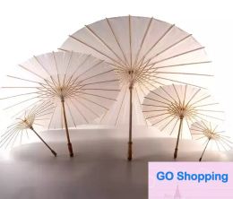 High-end Diameter Bridal Wedding Parasols White Paper Umbrellas Beauty Items Chinese Mini Craft Umbrella 60cm 60pcs factory outlet