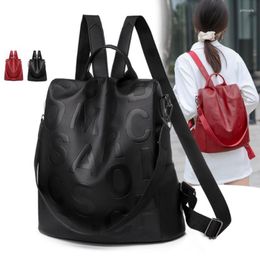 School Bags Luggage Backpacks Ladies Embossed Letters PU Anti-theft Shopping Travel Leisure Backpack Bolsa Feminina Mochilas Para Mujer