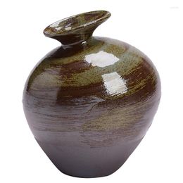 Vases Coarse Pottery Black Imitation Stone Abstract Gold Glazed Glazes Ceramic Zen Tabletop Furnishes