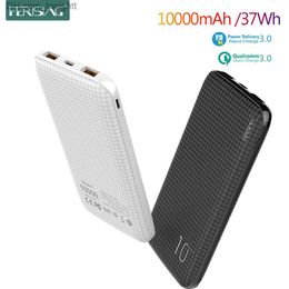 FERISING PD Dual USB + Type C PowerBank 10000mAh Portable External Battery Charger QC 4.0 3.0 10000 mah for Power bank Q230826