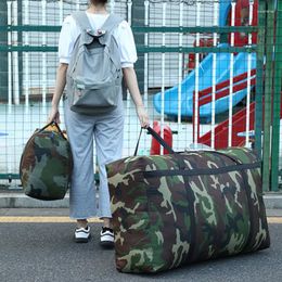 Duffel Bags Camouflage Thickened Move Packing Bag Large Capacity Quilt Storage Travel Tote Carrying Camping Waterproof Oxford Cloth