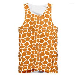 Men's Tank Tops IFPD EU Size Vest Men Gyms 3D Print Giraffe Stripes Casual Plus 6XL Costume Unisex Summer Sleeveless Shirt