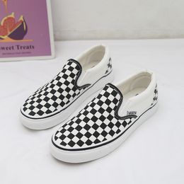 Dress Shoes Chessboard Canvas Shoes for Women Casual Sneakers Ladies Walking Shoes Slip on Loafers Sport Shoes Baskets Femme Compensees 230907